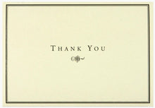 Load image into Gallery viewer, Black and Cream Thank You Note Cards with embossed lettering
