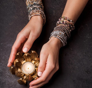 Multiple stone wrap bracelets 