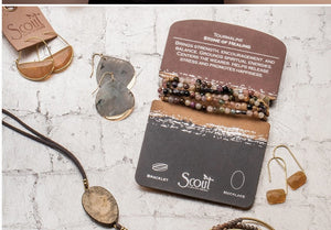 Versatile wrap jewelry tourmaline bracelet and necklace