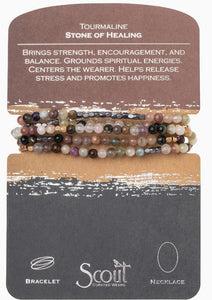 Stone Wrap Tourmaline jewelry displayed on meaning card