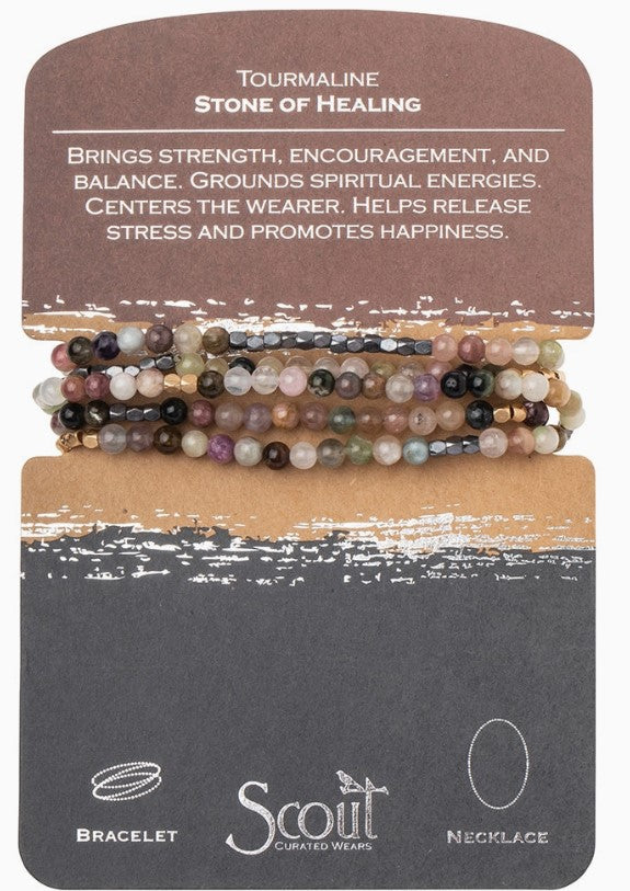 Stone Wrap Tourmaline jewelry displayed on meaning card