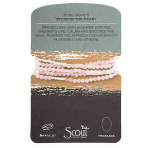 Rose Quartz Stone Wrap – Bracelet & Necklace in One