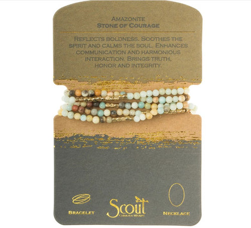 Stone Wrap Amazonite Bracelet Necklace – Stone of Courage Jewelry