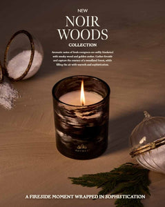 Noir Woods 6.5 oz Poured Candle – Smoky Wood, Evergreen & Amber