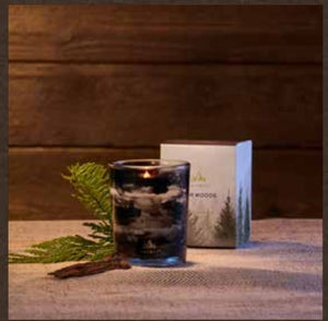 Noir Woods Votive Candle – Smoky Wood, Evergreen & Amber (2 oz)
