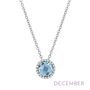 Blue Topaz Necklace, December Birthstone