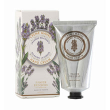 Load image into Gallery viewer, Relaxing Lavender Hand Cream with 20% shea butter, olive oil, and lavender essential oil in a 75 ml tube.
