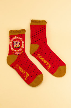 Powder Designs Initial Ankle Socks – Stylish, Soft & Personalized